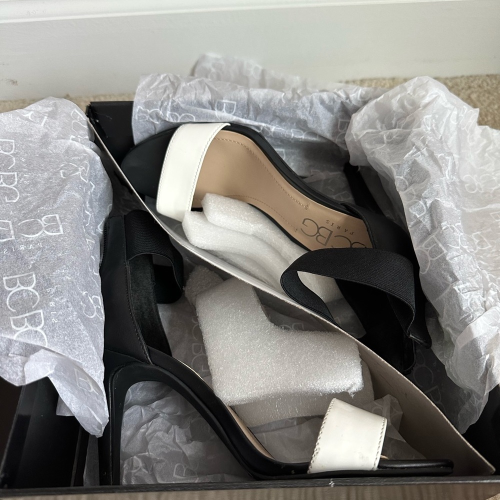 BCBG Paris Black and White Classic Heels